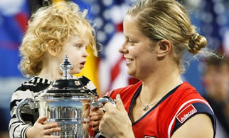 2009 US Open Winner Kim Clijsters with Daughter Jada 